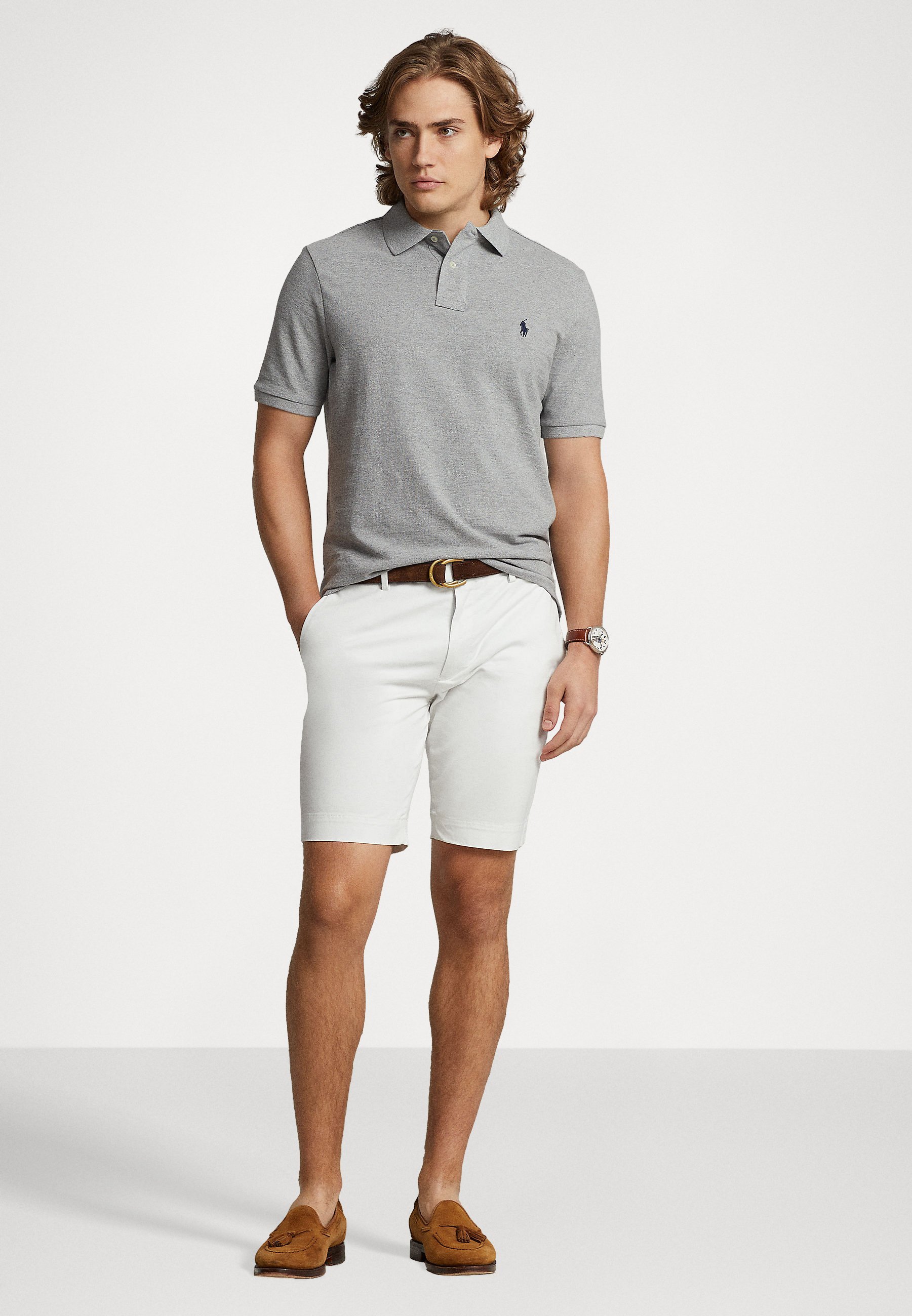 SLIM FIT MESH POLO SHIRT - Pikeepaita - andover heatherPolo Ralph Lauren