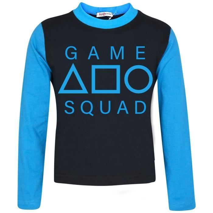 Pijama infantil unissex com tema de esquadrão de jogos, ideal para cosplay. Conjunto de pijama infantil de 2 peças (blusa e calça) para crianças de 2 a 3 anos.