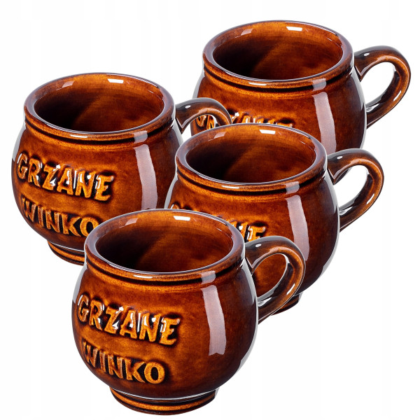Kadax Kubki Do Grzańca Wina 300ml Kamionkowe 4szt