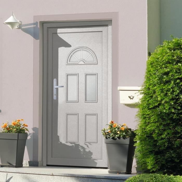 vidaXL Porte d'entrée blanc 98x198 cm PVC 3187910