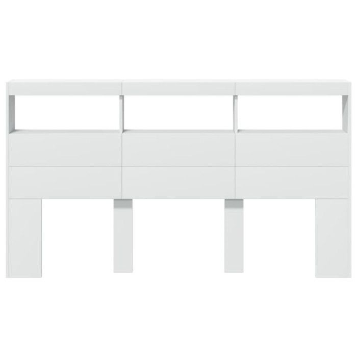 vidaXL Armoire Tête de Lit avec LED, Tête de Lit avec Compartiment, Meuble de Rangement Chambre à Coucher, Accessoire de 839210