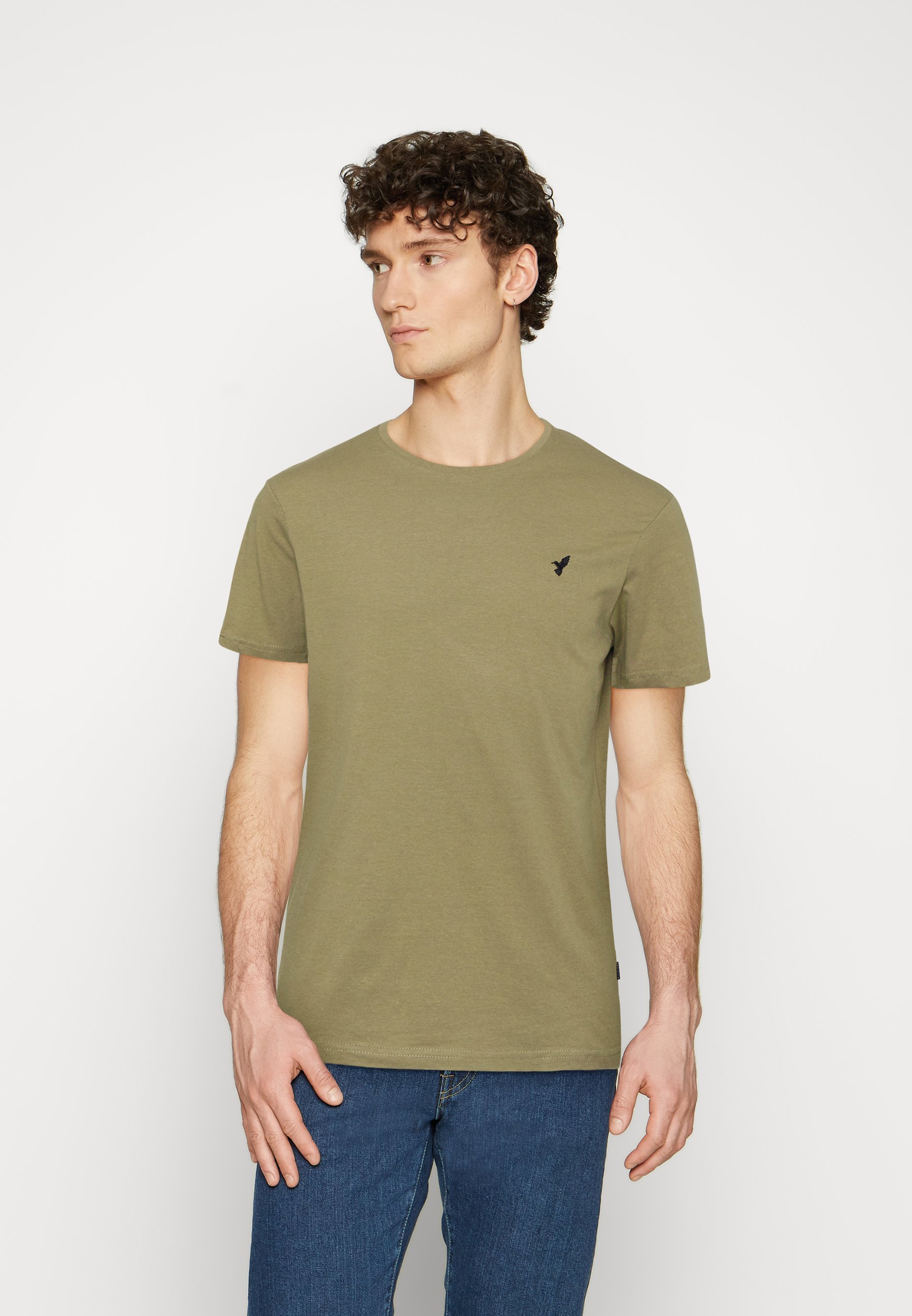 Pier One 5 PACK - Tricou simplu - bej/alb/albastru deschis