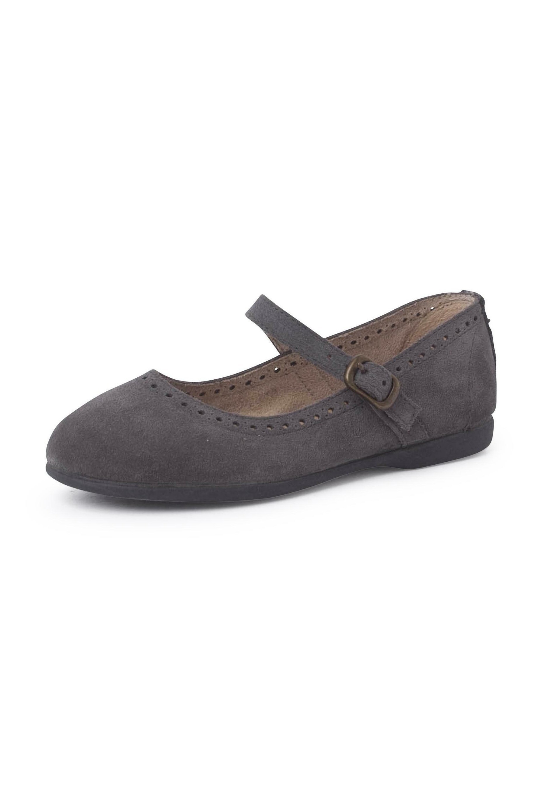Scarpine per neonati Pisamonas con fibbia fine e perforate - grigie