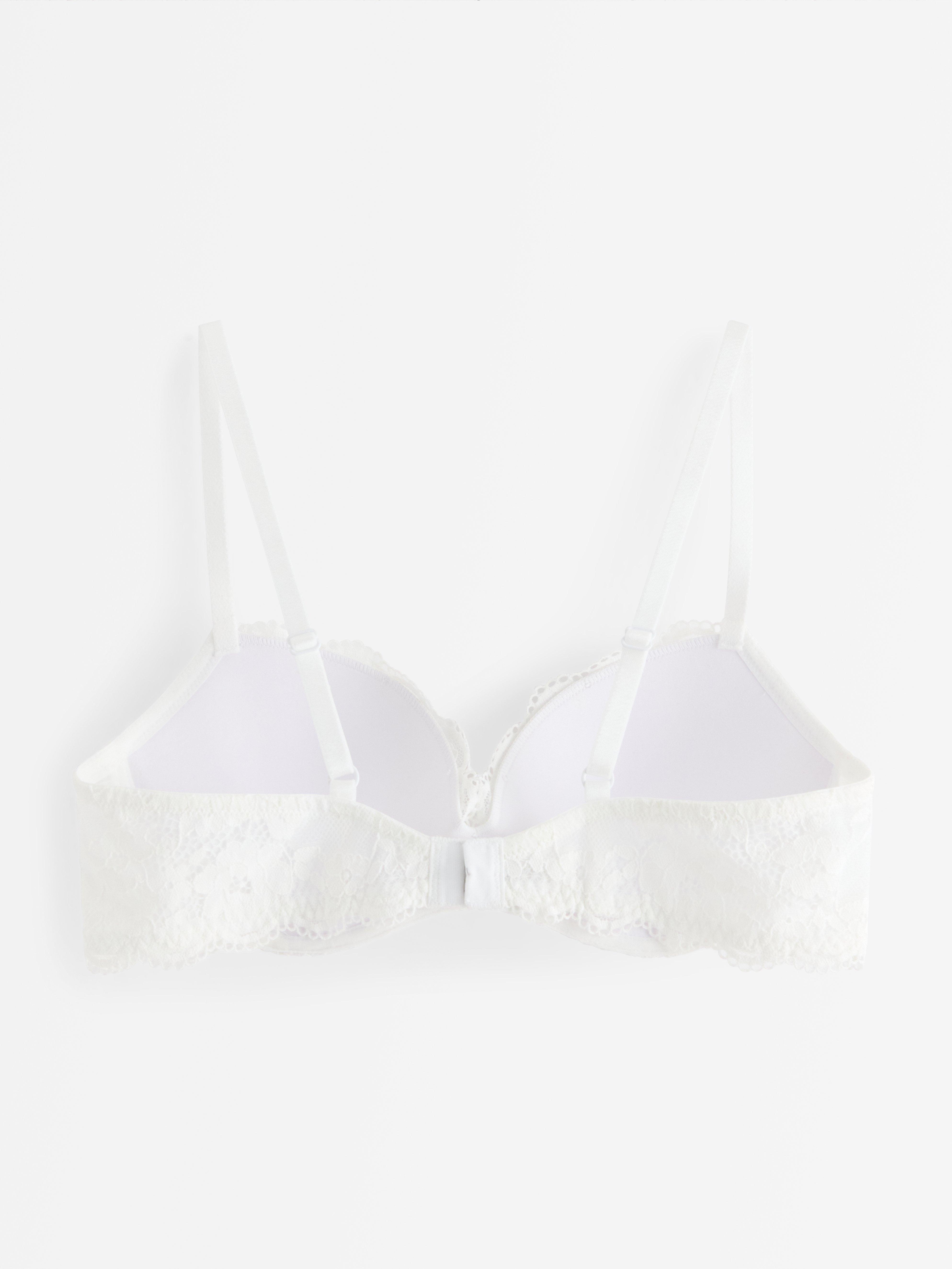 Push-up-bh med blonder Hvit