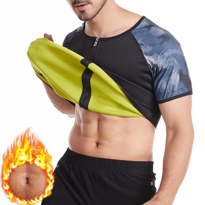 Gilet de Sudation pour Homme - DEMEUBLE - T-Shirt Débardeur Fitness - Manches Courtes - Noir