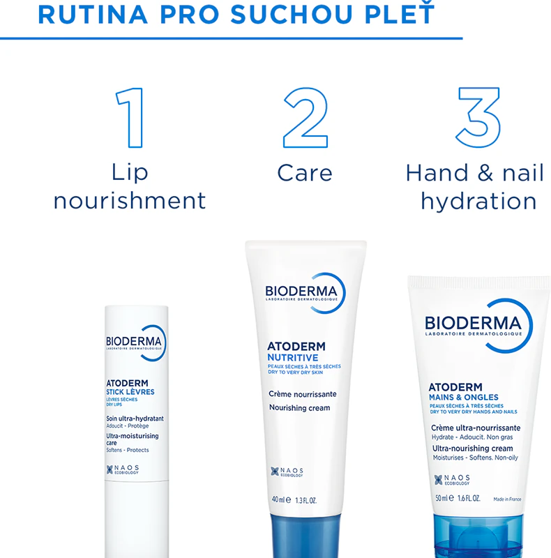 Bioderma Atoderm Nutritive denný krém pre suchú a citlivú pleť