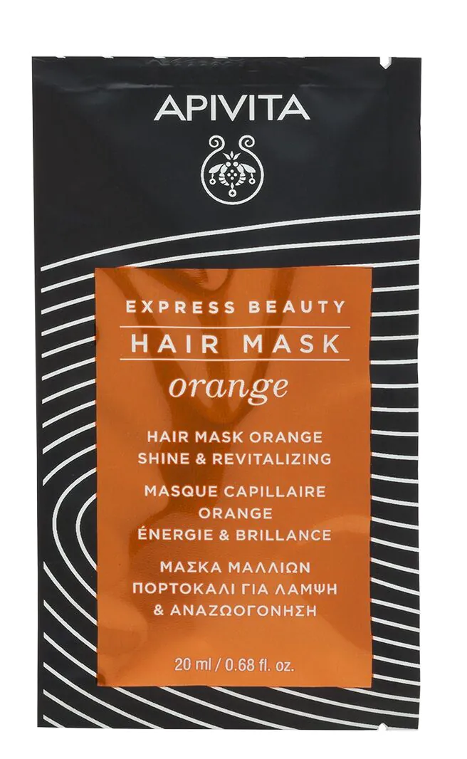 Apivita Express Beauty Pomarańcza rewitalizująca maska dodająca włosom blasku
