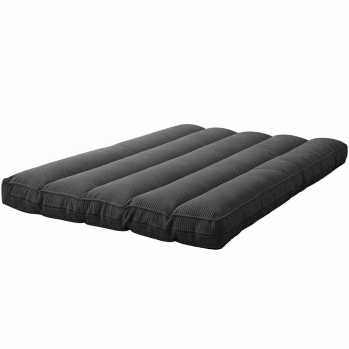 Futón con funda extraíble - 140 x 190 cm - Bananair - Gris oscuro
