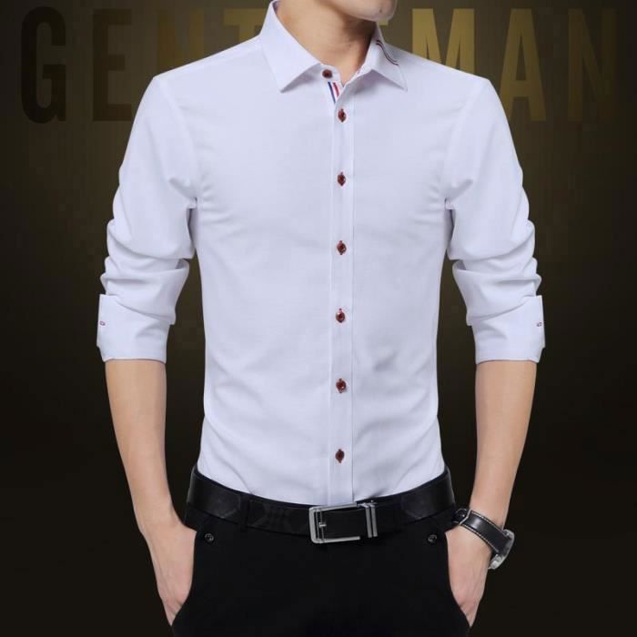 Slim-Fit-Oxfordhemd für Herren, langärmliges Freizeithemd, einfarbig, bequem – Weiß