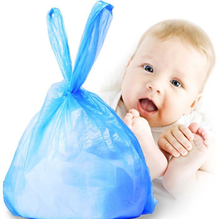 Bolsas desechables para pañales con asa, bolsas desechables para pañales de bebé, bolsas para desechos de mascotas, 90 unidades