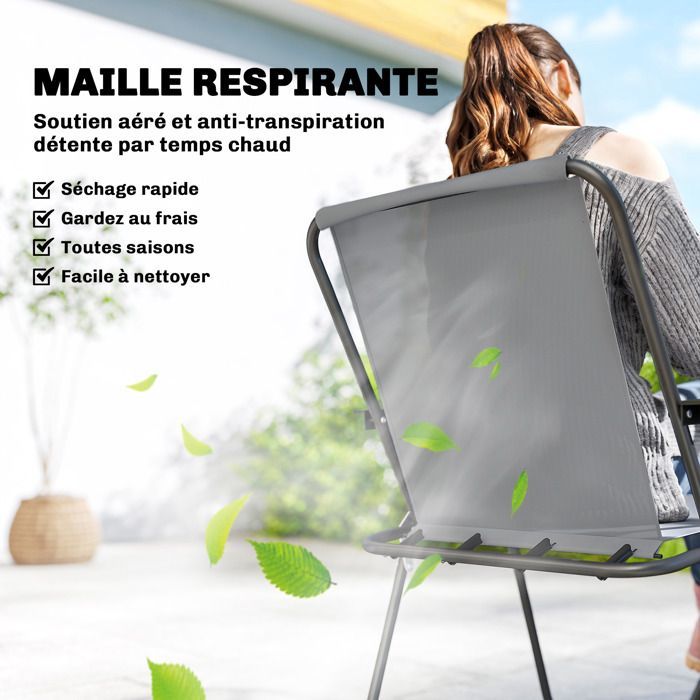 Set da giardino Outsunny da 8 pezzi con ombrellone e 6 sedie pieghevoli - tavolo con piano in vetro temperato, struttura in acciaio - grigio