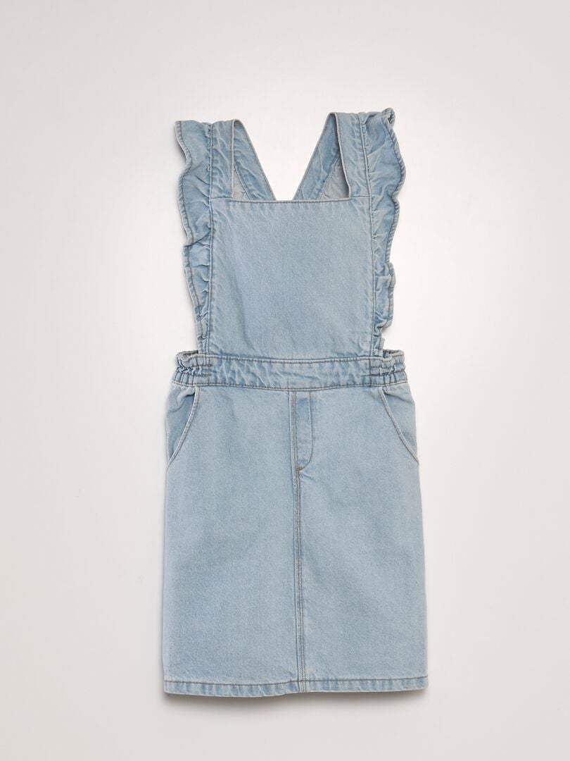 Vestido jardineira jeans - AZUL