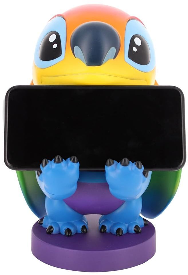 Figurine Disney Stitch Rainbow - EXQUISITE GAMING - Cable Guys - Support écouteurs, smartphone ou petit accessoire - 20 cm