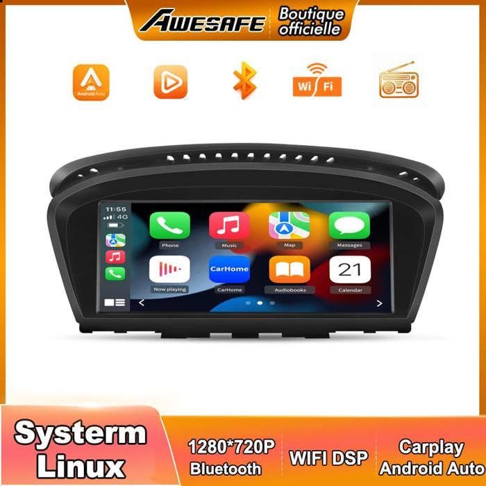 Linux Car Radio for BMW 5 Series E60 E61 E63 E64 3 Series E90 E91 E92 Carplay Android Auto 8.8'' HD screen 1280*480 (No system)