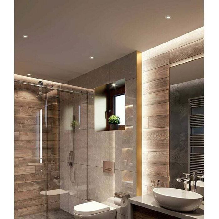 Juego de 4 focos empotrables impermeables IP65 de 5 W – Luz blanca cálida – Fácil instalación para baño y cocina