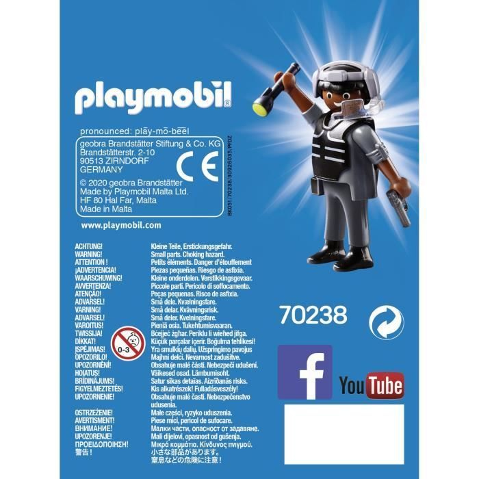 PLAYMOBIL - City Action - Playmobil Friends - Policier d'élite avec lampe torche et pistolet