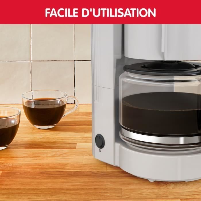 Moulinex Cafetière filtre grise, Porte-filtre pivotant, Simpleo FG121B10