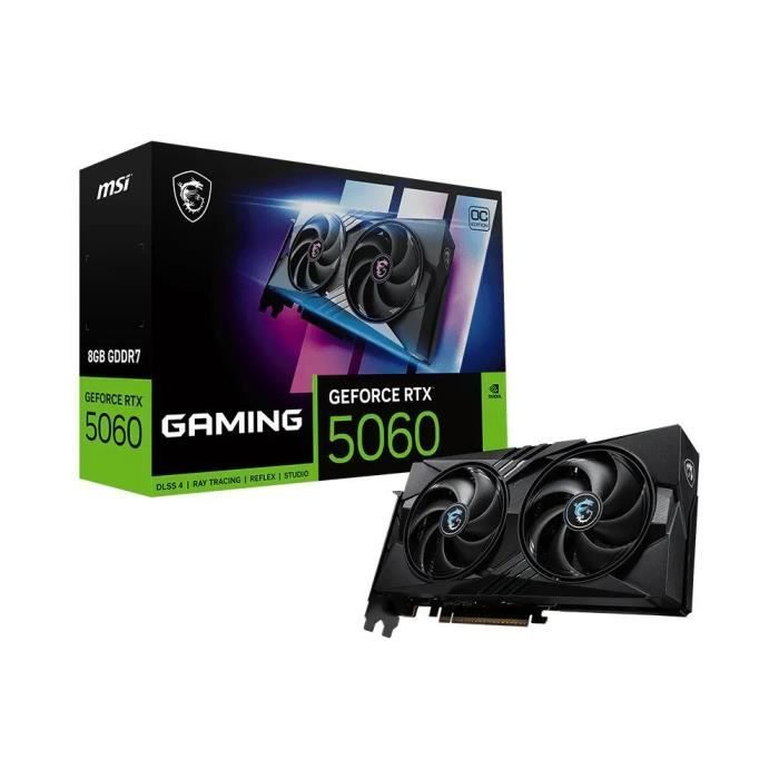 Grafikkort - MSI - GeForce RTX 5060 GAMING OC 8G - 8 GB GDDR6 - WINDFORCE triple-ventilator kølingssystem