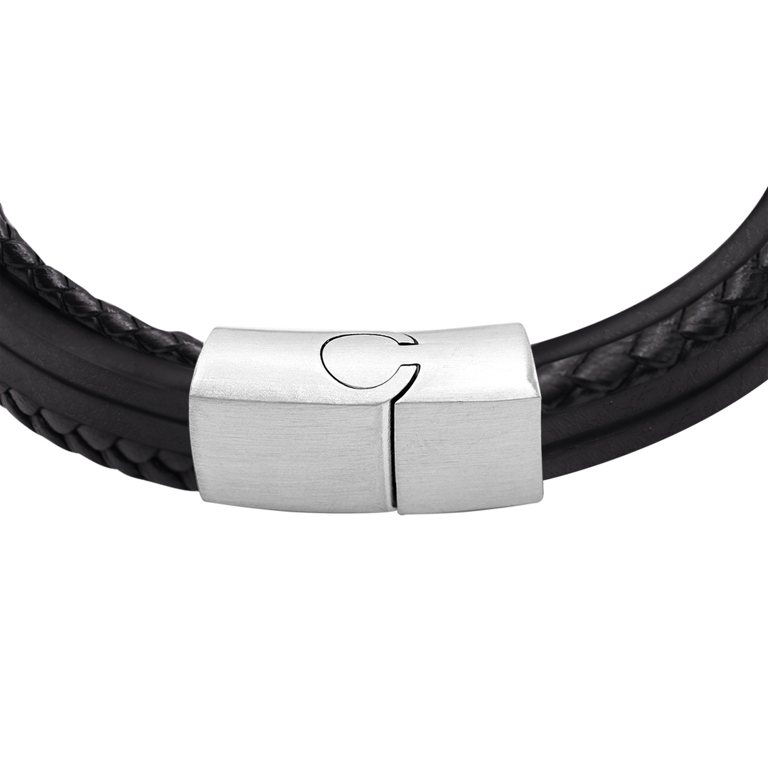 Heideman Bracelet en cuir Samu noir