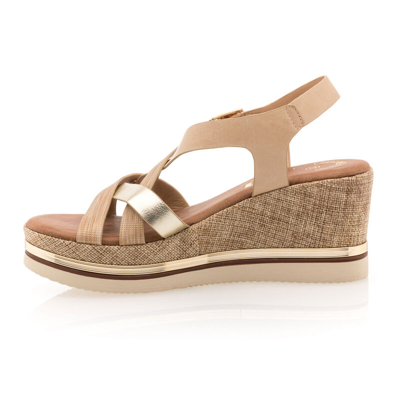 Sandalias beige para mujer / Zapatos de punta abierta