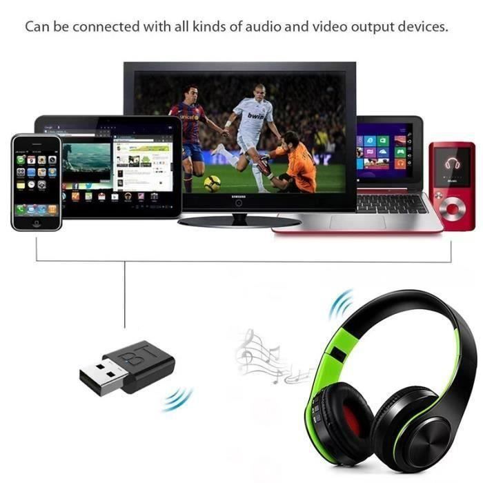GOBRO Kabellose Bluetooth-TV-Kopfhörer – Grün – HiFi-Ohrhörer – Tiefer Bass