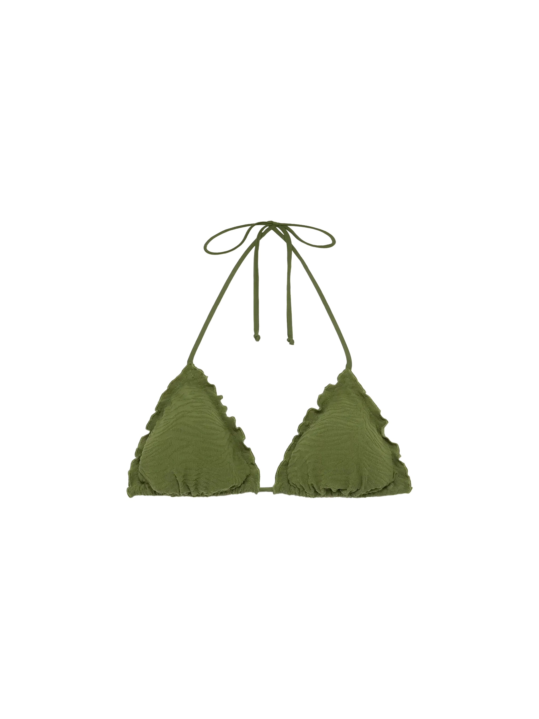 Top triangular clásico Sagitario con estampado de cebra en relieve