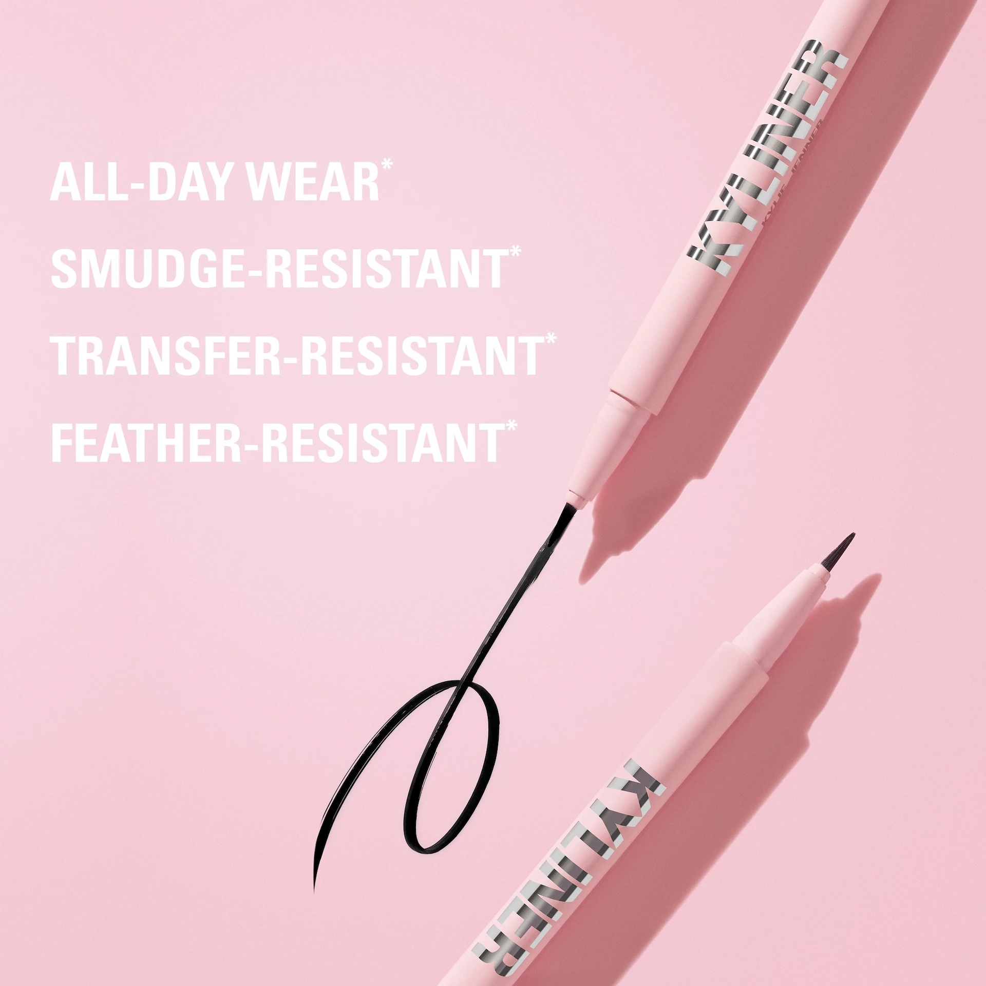 Creion de ochi lichid Kyliner cu vârf pensulă, 1 negru - Kylie By Kylie Jenner