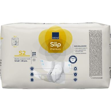 Pañal para incontinencia transpirable Abena Slip Premium High Performance Core, talla pequeña, 28 unidades.