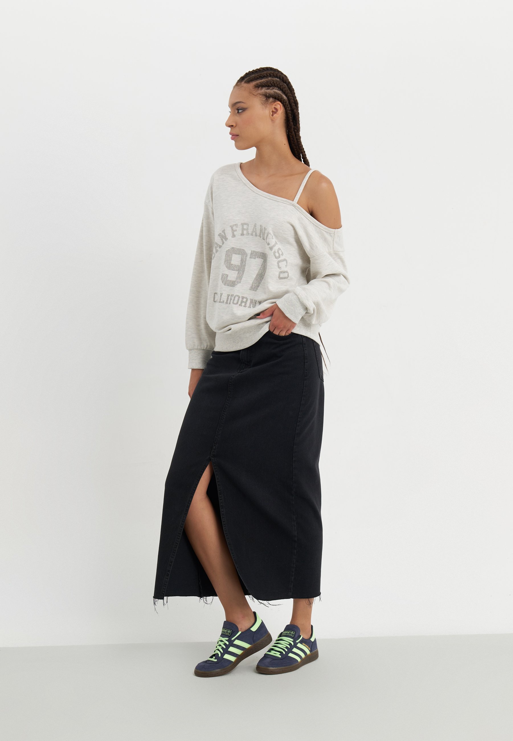 Sweat-shirt Even&Odd - gris clair chiné