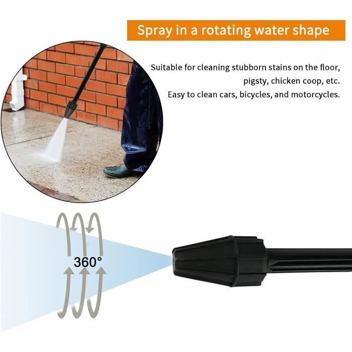 Draaibare sproeier - Turbolans - 145 bar - Compatibel met Karcher K2 K3 K4 K5 - Technisch kunststof