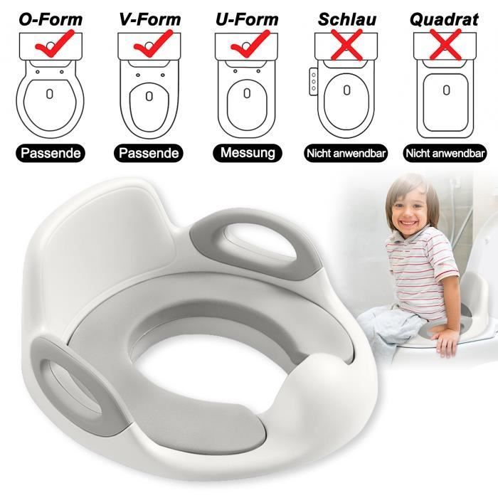 Aufun Child Toilet Seat, Baby Toilet Trainer with Handle and Splash Guard, White