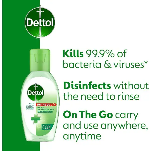 Dettol Antibakterielles Handdesinfektionsmittel Aloe Vera Gel 50 ml
