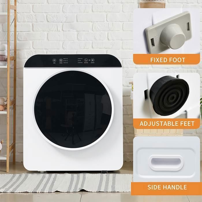 Compact tumble dryer, 3 kg capacity, 830 W, 6 programs, UV/high temperature sterilization, 10–180 min timer, wall-mounted, energy class G