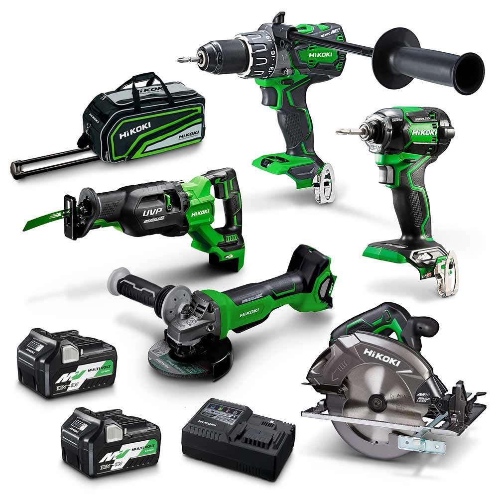 HIKOKI 36V Multivolt Brushless Akkupack 5-teilig 2 x 2,5Ah/5,0Ah KC36D5P2(HRZ)