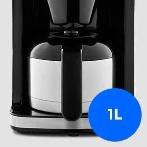 MEDION Macchina da caffè digitale con filtro isolato e macinacaffè integrato - 1000W - 1.0L - Argento
