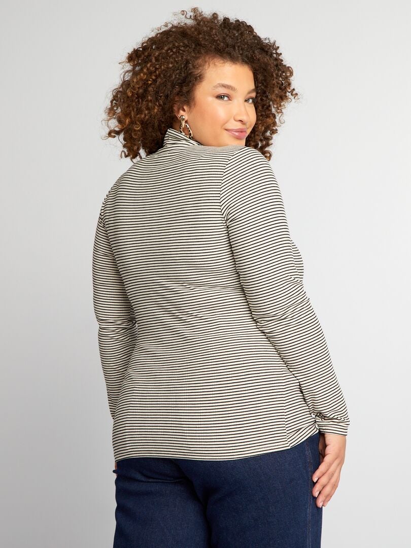 Geribbelde coltrui - BEIGE