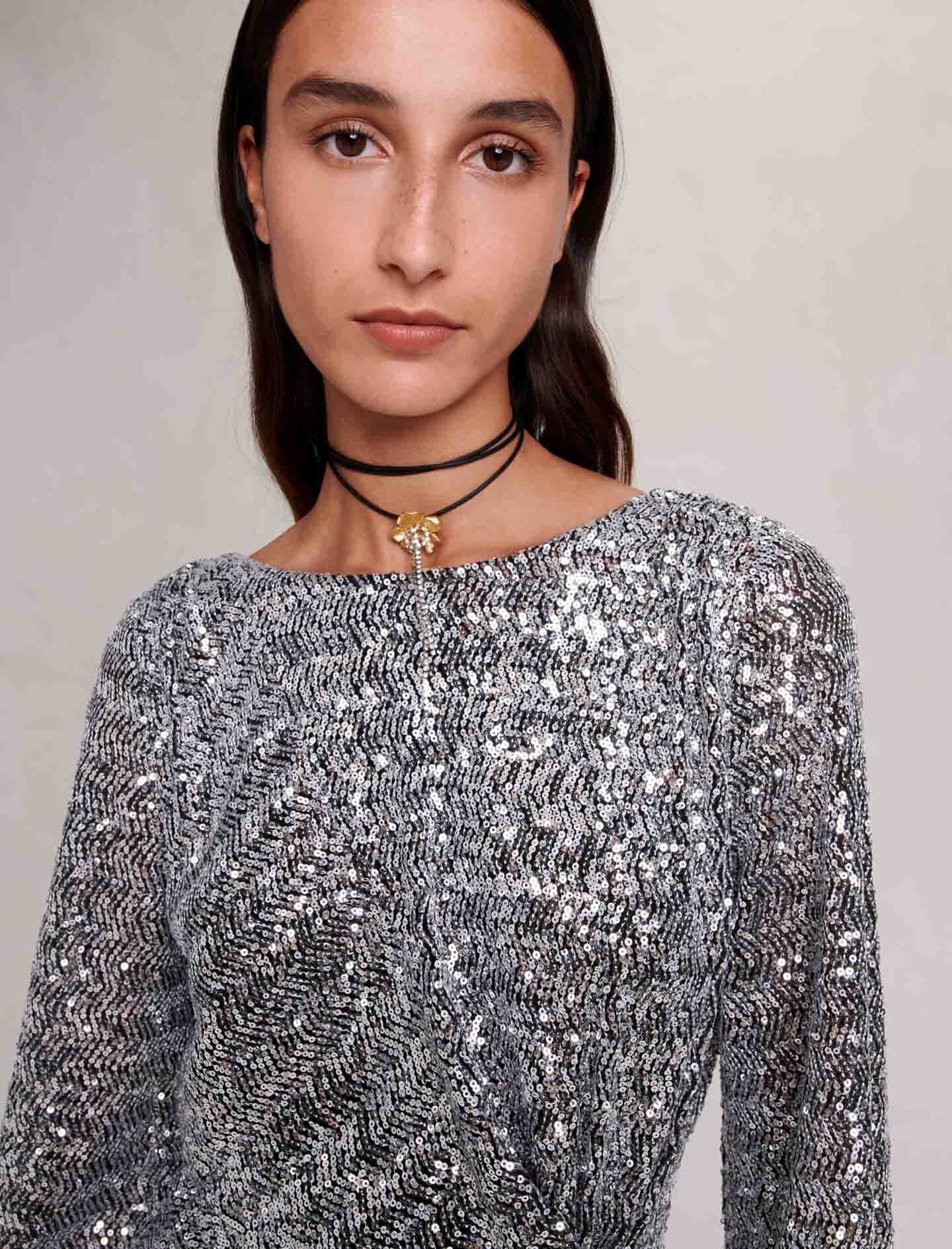 Rochie cu paiete - Argintiu