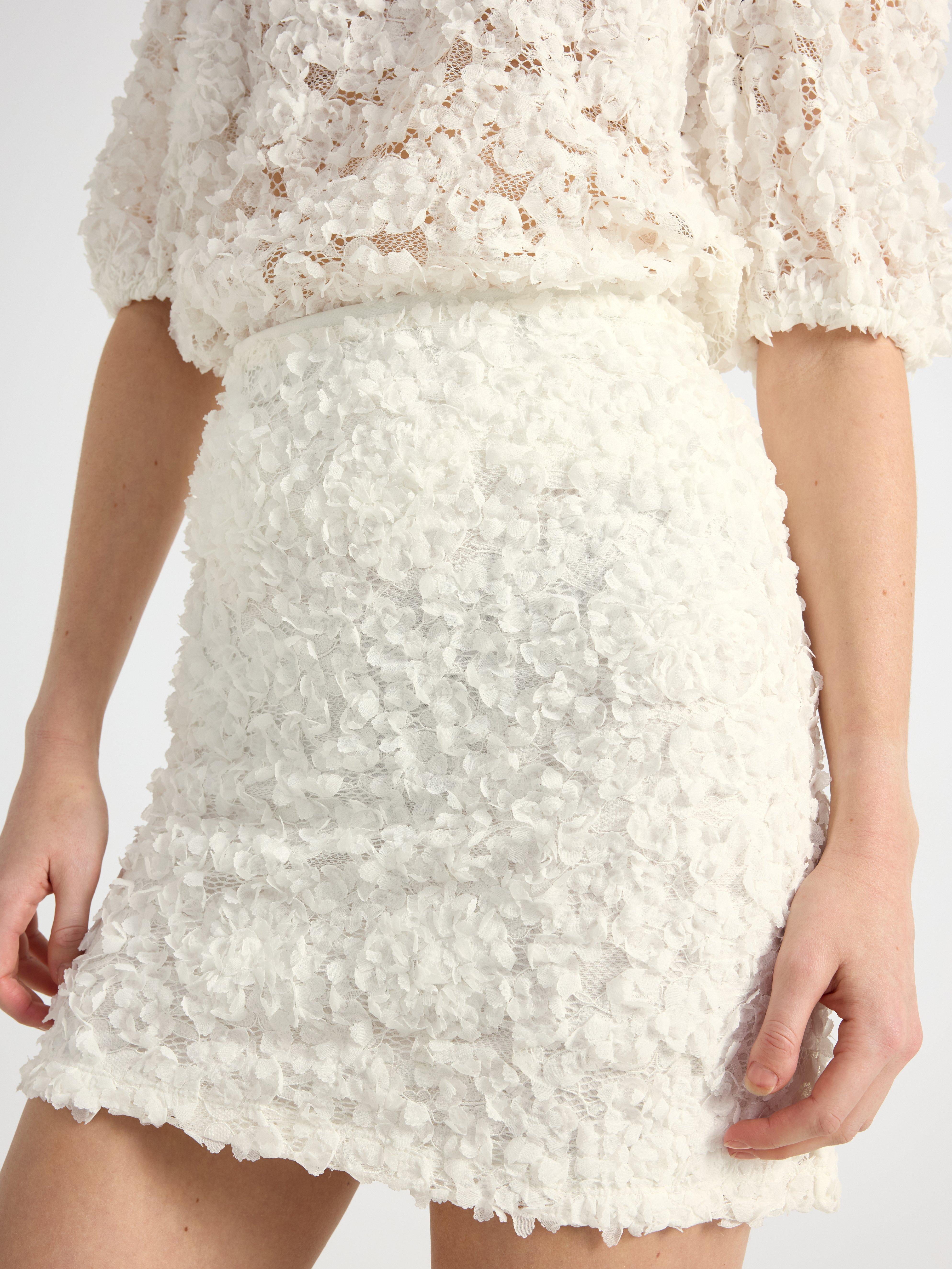 Mini suknja s cvjetnom čipkom Off White