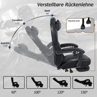 Gaming Chair, Ergonomic High-Back Office Chair with Footrest, Headrest, Lumbar Support, and Massage Function - Gray