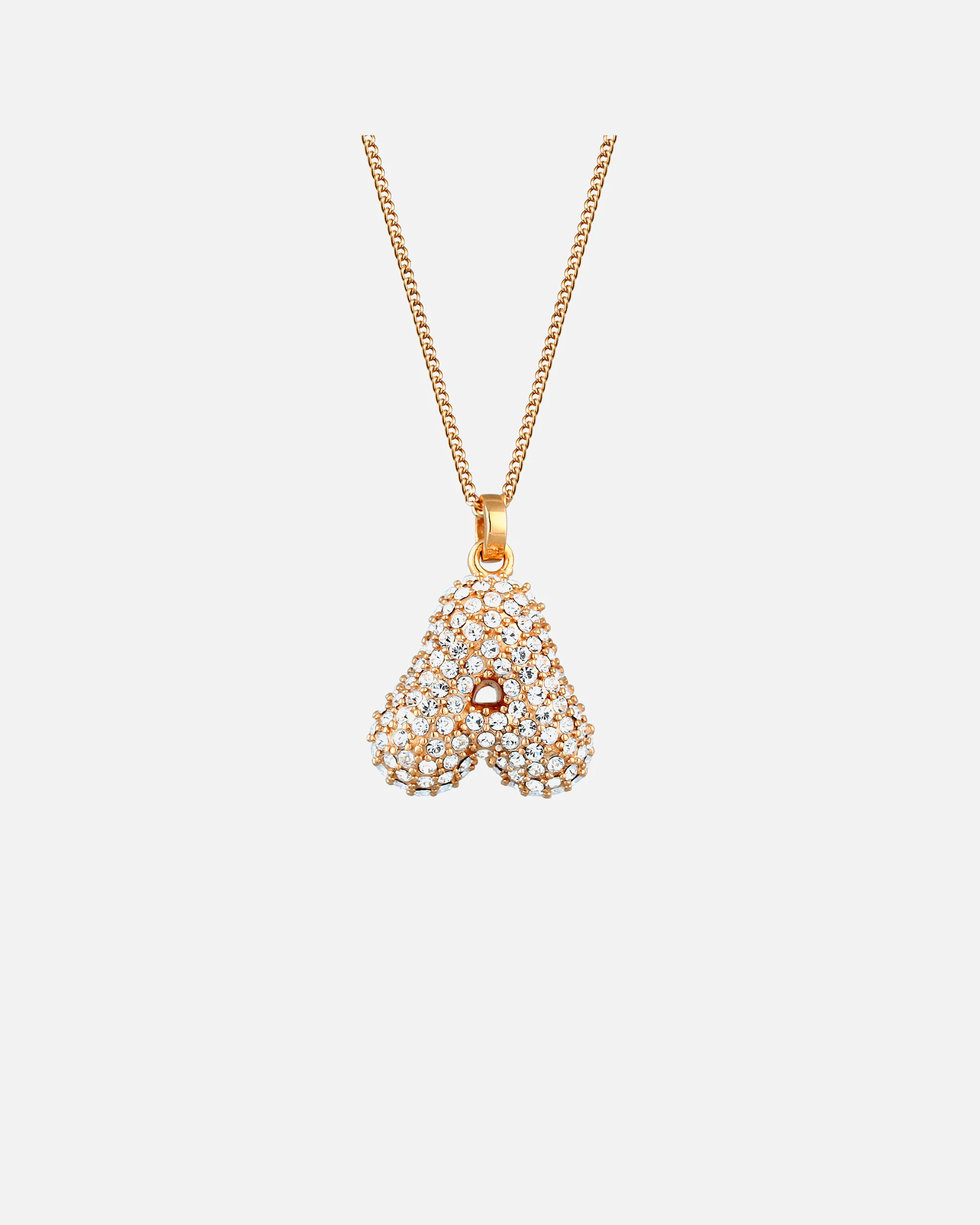 Elli Elli Collier Femme Lettre Pendentif Cristaux de Verre Xilion Cut Blanc 925 Argent Sterling Plaqué Or 45cm