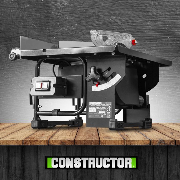 Scie circulaire sur table - CONSTRUCTOR - 800W - Lame 200mm - 24 dents - Profondeur 43mm