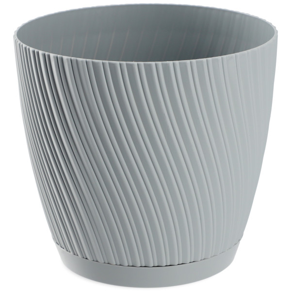KADAX Doniczka z Podstawką 13cm Plastikowa Szara