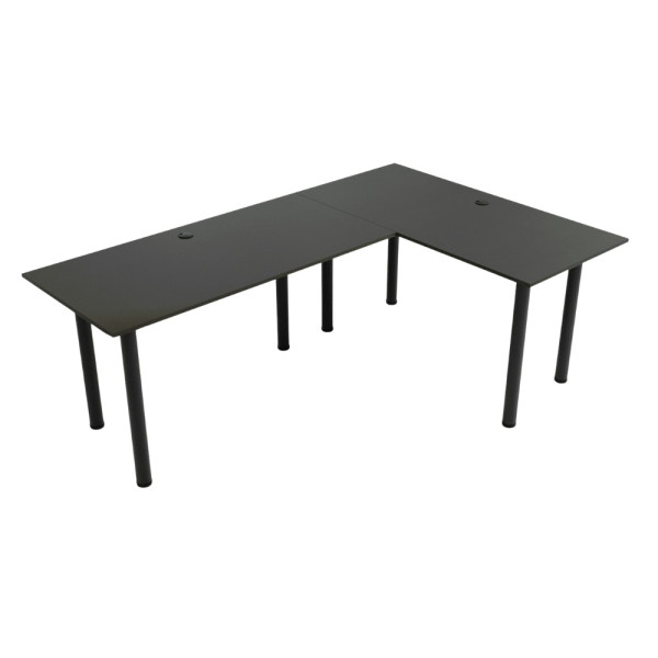 Biurko L-Desk Narożne Czarne