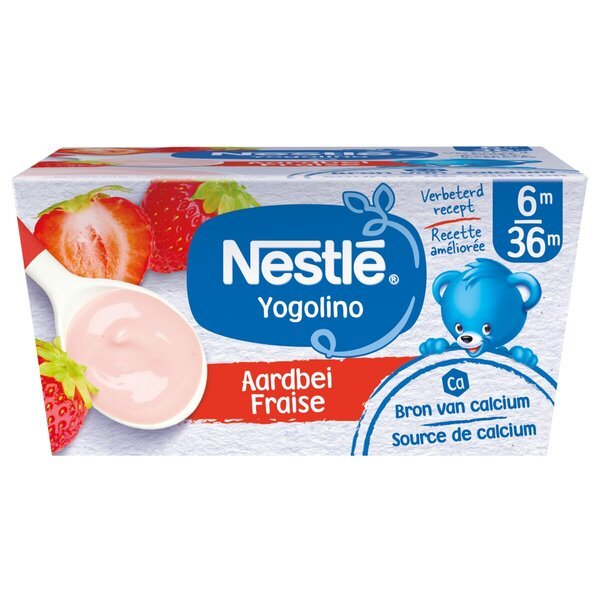 „Nestlé“ braškių skonio kūdikių jogos skonio traškučiai<br>4 x 100 g