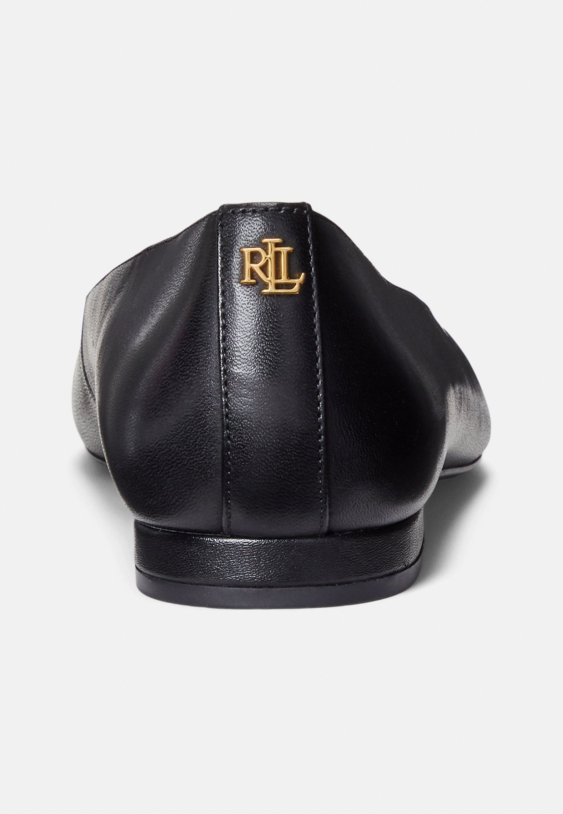 Ballerines plates en cuir bruni Lauren Ralph Lauren LONDYN - noires