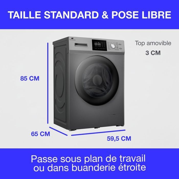 Lavatrice a oblò - CONTINENTAL EDISON - CELL12140ISP - 12 kg - Induzione - 60 cm - 1400 giri/min - Argento