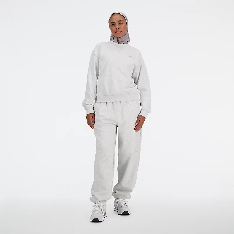 Pantaloni jogger din țesătură French Terry pentru femei - ASH HEATHER