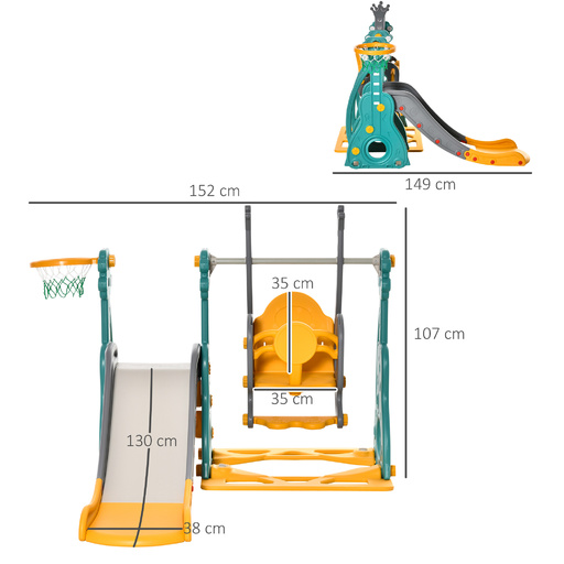  Homcom 331-015 3-in-1 Spielplatz