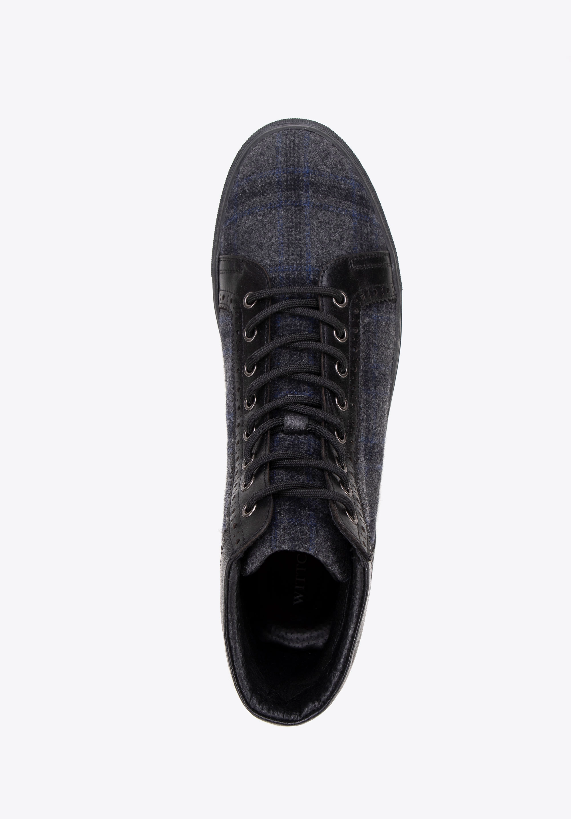 Męskie sneakersy skórzane wysokie czarne