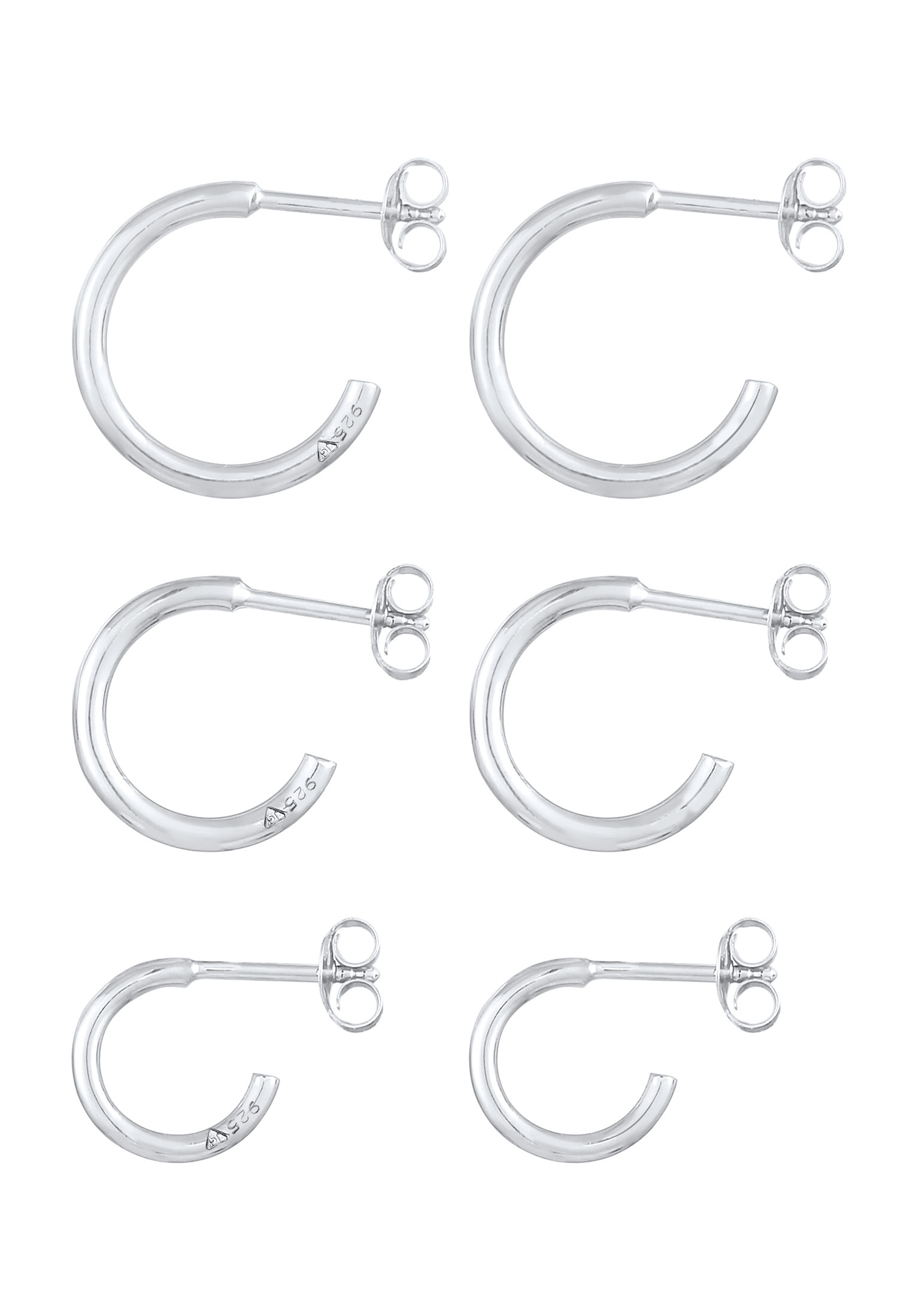 Elli Tendance Basique Boucles d'Oreilles Femme - (925/1000) Argent